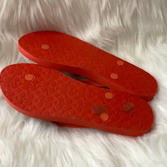 COACH Dot Printed Flip Flop Sandals Size 8 - Picture 2 of 4